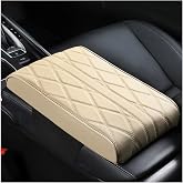 Osilly 12.6 x 8.66 Inch Memory Foam Console Armrest Cover, Beige | Napa leather surface, elastic mesh base, raised support design, wear-resistant finish, car interior accessories
