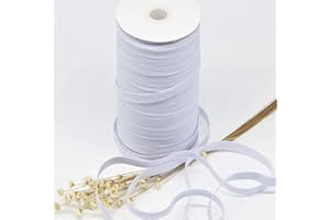 AK TRADING CO. 1/2 Inch Wide Knitted Elastic – 144 Yards White Stretch Band for Sewing, DIY Crafts, Waistbands, Face Masks, Garments & Home Projects
