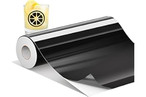 IROHTV Permanent Vinyl Black Vinyl Roll Compatible with Cricut-12 x 40FT Adhesive Vinyl for Cutting Machine, DIY for Customiz