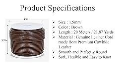 GENIQUE Real/Genuine Round Leather String Cord for