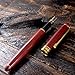 Gorgeous Red Fountain Pen made of Luxury Wood with Refillable Converter, Beautiful Case Set and Medium Nib Point. Works Smoothly with Disposable Ink Cartridges. Fine Calligraphy Pens. Modern Classic