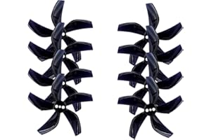 Gemfan 4Pairs D51-2020 51mm 5-Blade PC Propeller with 1.5mm Mounting Hole for RC FPV Racing Freestyle 2inch Cinewhoop Ducted Drone (Black)