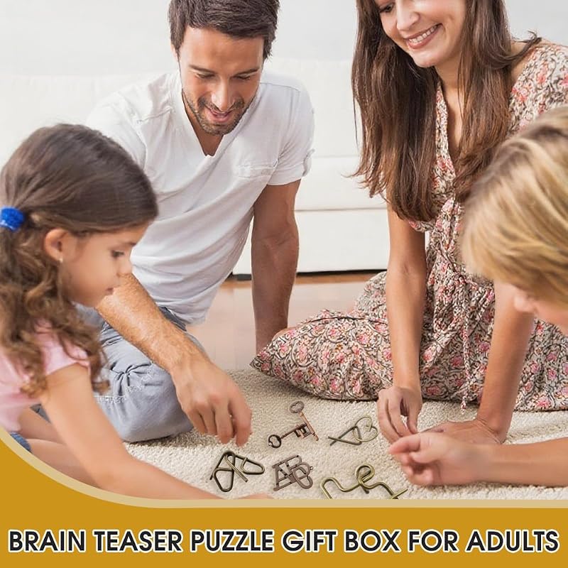 Lot de 24 tâches de sport de réflexion pour enfants, adolescents et adultes - Jouets éducatifs en métal et bois - Jeux d'emboîtement 3D pour QI et logique avec des tâches difficiles