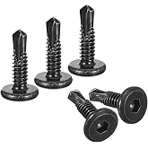 HanTof 100-Pack #8 X 1 Inch Self-Drilling Tapping Screws – Black 410 Stainless Steel, T20 Torx Drive, Corrosion Resistant For Metal, Wood & Plastic – Includes T20 Bit