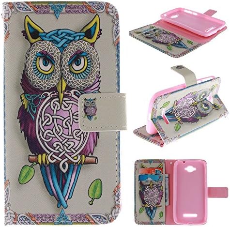 C7 Case Alcatel One Touch Pop C7 Kickstand Case,Tribe-Tiger Stylish Tribe Energetic Owl Design Premium Leather Magnet Slim Flip Kickstand Case Cover for Alcatel One Touch Pop C7