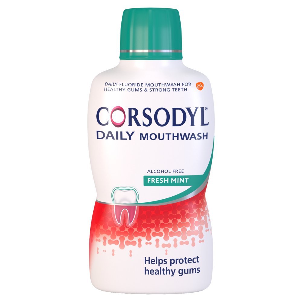 6 x Corsodyl Daily Fresh Mint Alcohol Free Mouthwash 500ml