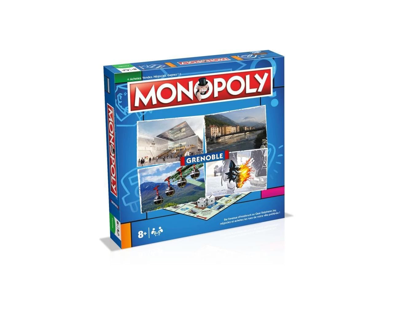 Winning Moves Monopoly Grenoble - Board Game 8+ - Board Game for 2 to 6 Players - Family Board Games in French