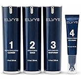 ELVY Lab Skin Care Set For Men & Women | 4-in-1 Vegan & Cruelty-Free Skin Care Kit | Anti-Aging With Deep Cleanser, Vitamin C Serum, Moisturizer & Eye Cream | All Skin Types