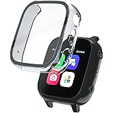 SimpleThings Screen Protector Compatible with Cosmo JrTrack 3 and 4 Kids Smart Watch, 1Pack Hard PC Case with HD Clear Tempered Glass Screen Protector for Kids Boys Girls (Clear)