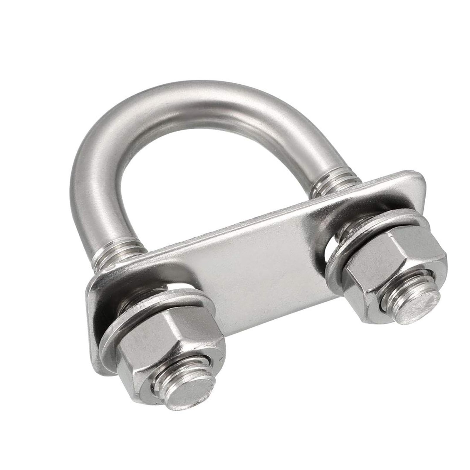 TA-VIGOR 2 sets M10 Round U-Bolts, 27mm Inner Width 58mm Length 304 Stainless Steel U-Bolts with Nut, Plate, Washer for Attaching Piping Conduit Cable Tube Brackets Boat Trailer