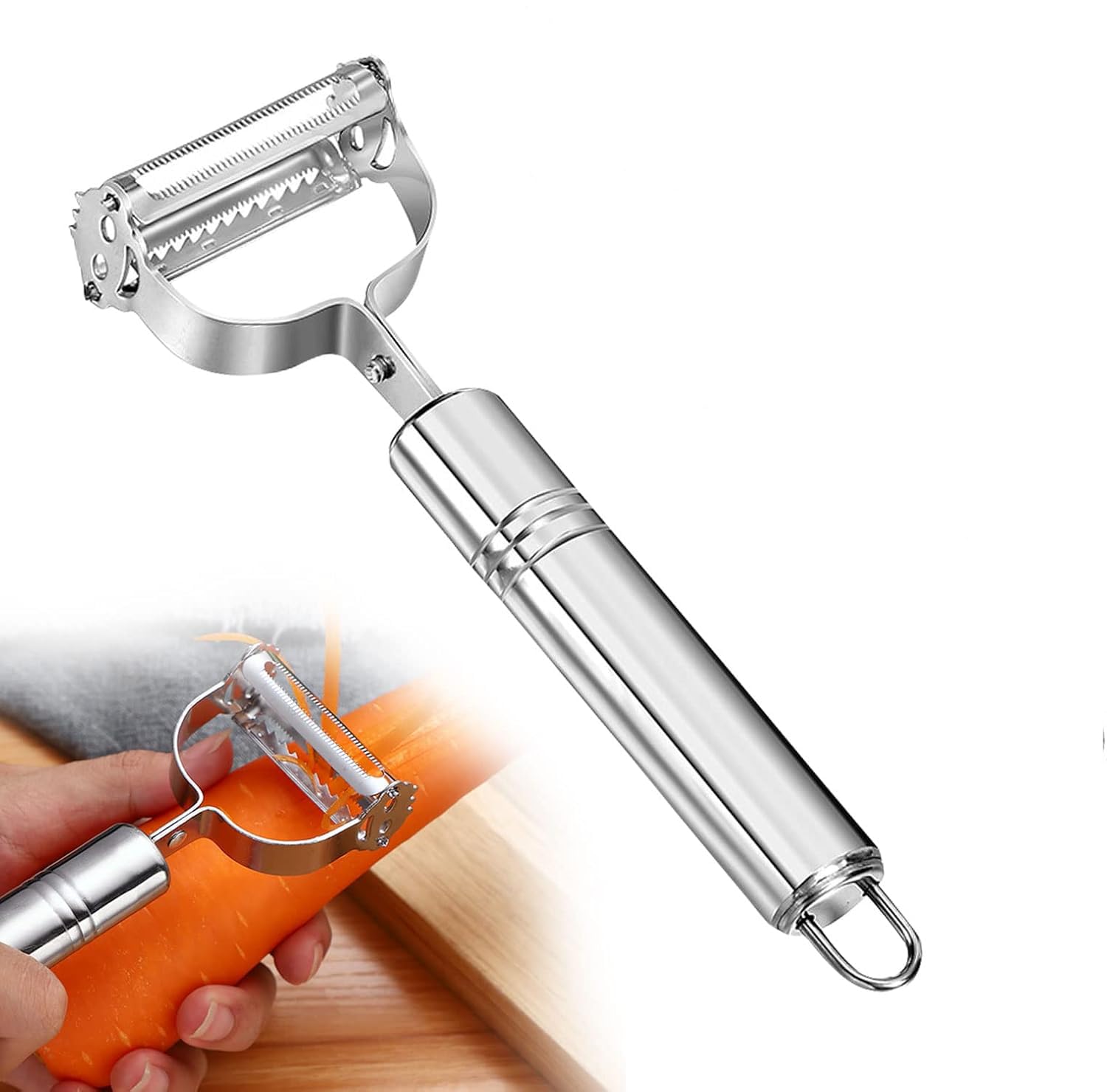 Stainless Steel Multifunctional Fruit & Vegetable Peeler - Julienne Function, Potato Peeler