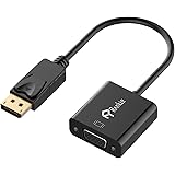 DP to VGA, Rankie Gold Plated DisplayPort DP to VGA Male to Female Adapter Converter (Black) - R1142