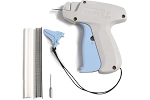 SAYORG Quick clothing fixator, micro needle clothing sewing gun, mini clothing embroidery gun quick sewing tool, including 1 needle, 1000 white and 1000 black 4.5mm fasteners (White)