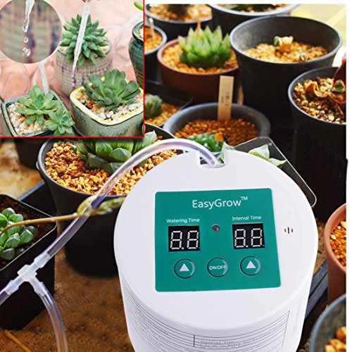 Elitlife Automatic Drip Irrigation Kit, Self Watering System, Vacation Plant Watering, Watering Can, 15-Day Watering Time&Watering Interval Time Setting, for Indoor Garden/Potted Plants-Simultaneousl