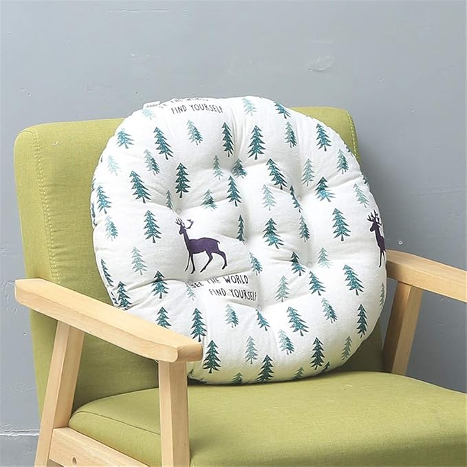 YDDM Nordic Cotton and linen seat pads for garden chairs Thicken Round