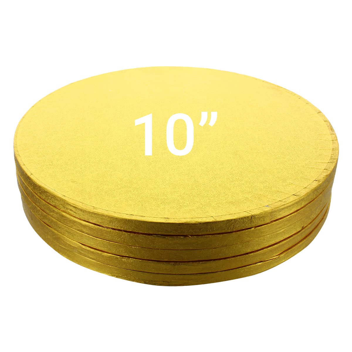 Culpitt Cake Boards, Gold 10" Cake Drum, Round 10 Inch (254mm) 0.5 Inch (13mm) Thick - Pack of 5