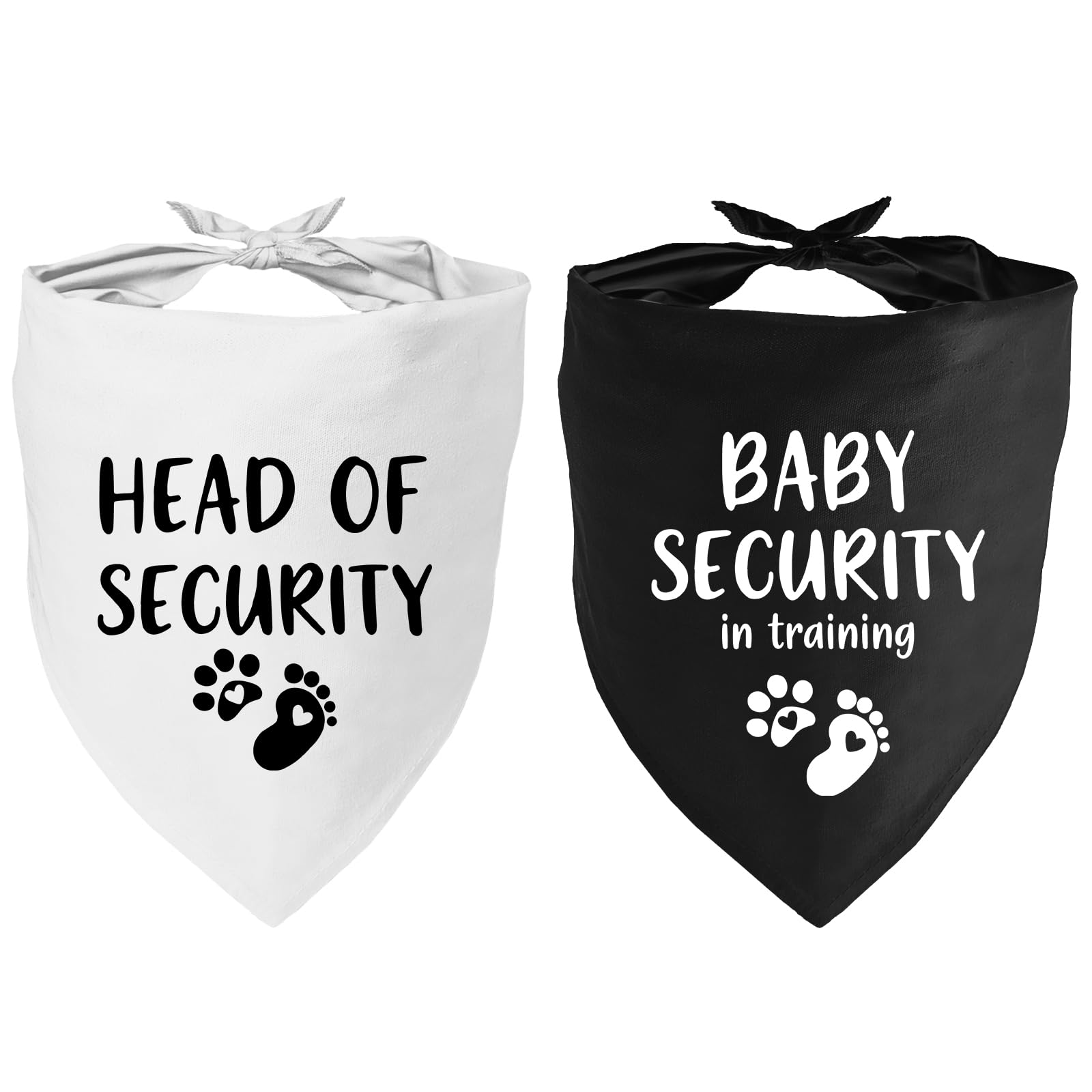 Photo 1 of 2 Pack Dog Bandana Pregnancy Announcement, Baby Security in Training and Head of Security Gender Reveal Puppy Dog Scarf Accessories, Adjustable Pet Bandana Scarf for Small Medium Large Dogs