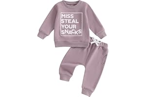 Sejardin Toddler Baby Girl Fall Winter Outfit Letter Print Long Sleeve Sweatshirts and Stretch Pants Infant Girl Clothes