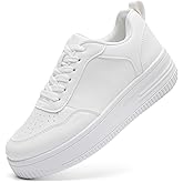 MEMON Womens Fashion Sneakers,Lace Up Platform Sneakers,Lightweight Casual Sneaker,Comfortable Walking Sport Sneakers