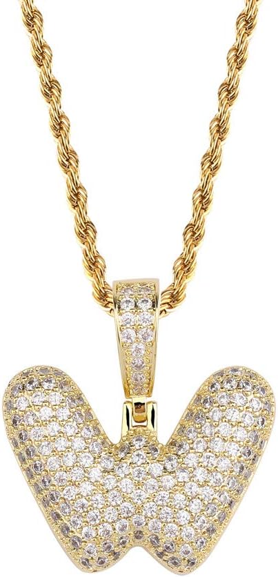 Gold Name Chain Necklace Personalized Initial Letter Necklace Women Men Gold Stainless Steel Rope Chain