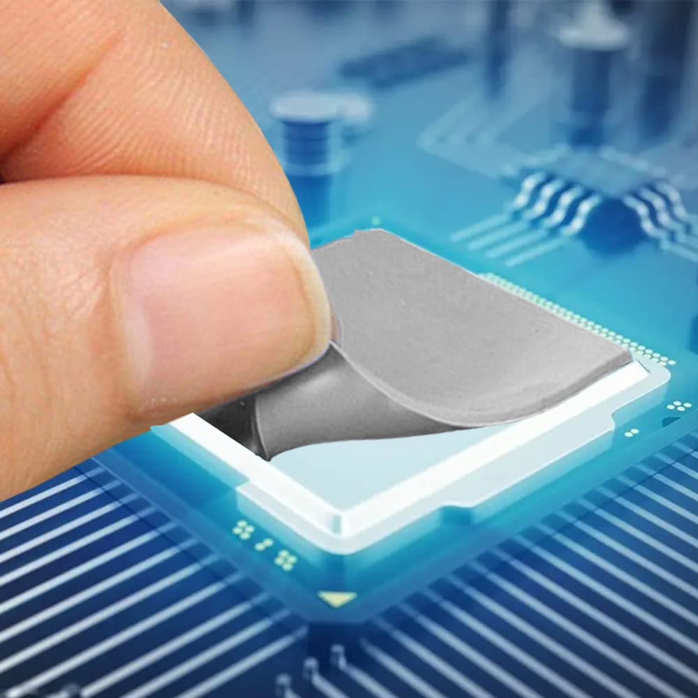 Aukuoy 3er-Pack 12,8 W/mK Wärmeleitpads, 100 x 100 x 0,5 mm/1 mm/1,5 mm Hochtemperatur-hitzebeständige Silikonfett-Wärmeleitpads für PC-Laptop-Kühlkörper, CPU, GPU, LED, SSD, IC, SMD-Kühler 6