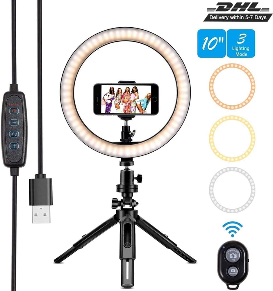 10" LED Ring Light with Tripod Stand & Phone Holder Amazon.co.uk