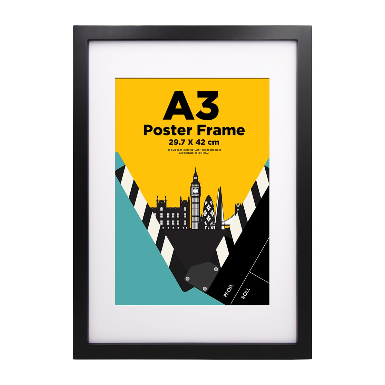 A3 Frame,100% Solid Wood with A4 Mat,A3 Picture Frame,A3 Photo Frames with Acrylic Glass,A3 Poster Frame for Wall Mounting,29.7x42cm Certificate Frames for Portrait,Black