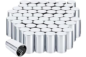 PRINIC Lug Nut Cover ABS Chrome Plastic Cylinder Nut Cover, Push-On fit Hub Piloted Wheels, 33mm x 3-1/2"", Complete Axle Cover Kits, Lug Nut Covers for Semi Trucks Trailers (60 PCS), Silver