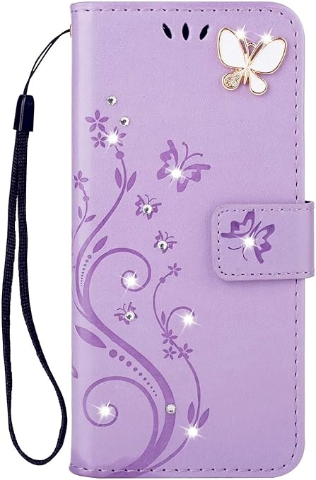 Amazon Co Jp Android One S6 ケース手帳型 Kyv48 ケース 京セラ Kyv48 Au ストラップ付android One S6 ケース かわいい One S6 ワン S6 スマホケース カード収納 財布型 人気 横置き機能 マグネット Kyv48スマホケースカバー Android One S6 ライトパープル 家電