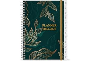 GETVOW 2024-2025 Weekly & Monthly Planner - July 2024 to June 2025, 2024-2025 Planner & Organizer Notebook to Track Goals, Medium 6.5" x 8.5"，Gold Leaf