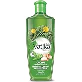 Vatika Naturals Hair Oil - Enriched Formula HaIr Fall Control, 300ml Cactus | Cactus Hair Oil with Scalp Care Formula for Daily Hair Care, Cactus Oil Blend for Scalp Routine and Smooth Hair Feeling Daily