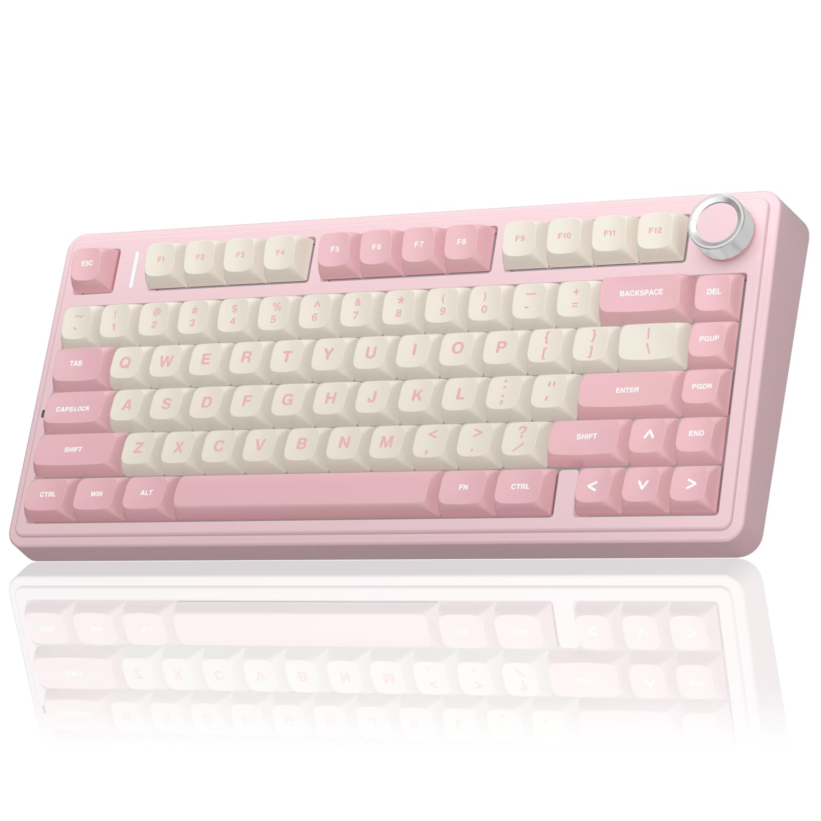 Photo 1 of AULA F75 75% Wireless Mechanical Keyboard, Hot Swappable Pink Creamy Keyboard, Pre-lubed Linear Switches, PBT Keycaps, 2.4GHz/Type-C/BT5.0, RGB Backlit Computer Gaming Keyboards for Office/Laptop/PC