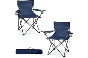 WEIDIORME 2 Pack Camping Chairs - Lightweight and Supportive Chairs for Teens and Lightweight Individuals - Compact, Durable, and Portable - Ideal for Camping, Hiking, Beach, and Picnics - Carry Bag