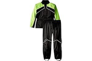 Joe Rocket RS-2 Two-Piece Men's Street Motorcycle Rainsuit - Black/Hi-Viz / 2X-Large