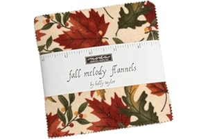 Moda Fabrics Fall Melody Flannels Charm Pack by Holly Taylor; 42-5 Inch Precut Fabric Quilt Squares
