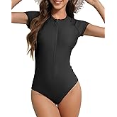Century Star Rash Guard Swimsuit Women Short Sleeve High Neck One Piece 2026 Teen Girls Surfing Modest Swimwear Bathing Suit