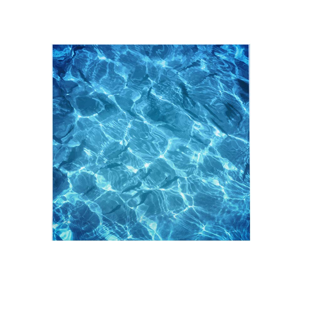 Frosted Cling Screen Translucent Window Glass Film Sticker for Bathroom Living Room 60cm x 58cm - Blue Water Ripples