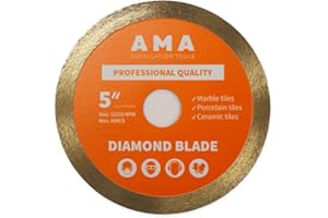 5" Premium Diamond Blade for Marble, Porcelain & Ceramic Tile – 1.6mm Thin Blade, Full 10mm Continuous Diamond Rim, 7/8" Arbo