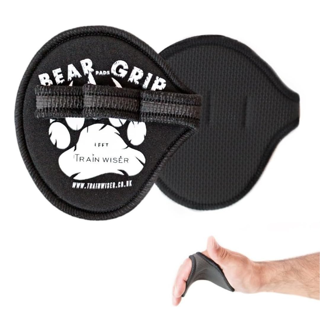 BEAR GRIP® Neoprene Gym Gloves for Men & Women – Hygienic Alternative to Weight Lifting Gloves, Open-Hand Grips for Weight Lifting, CrossFit, Barbell & Dumbbell Workouts - (Black) — image 1