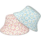 Bucket Hat Beach Summer Sun Hat Reversible Fisherman Hats Double Sided Wearing for Women Men Boys Girls
