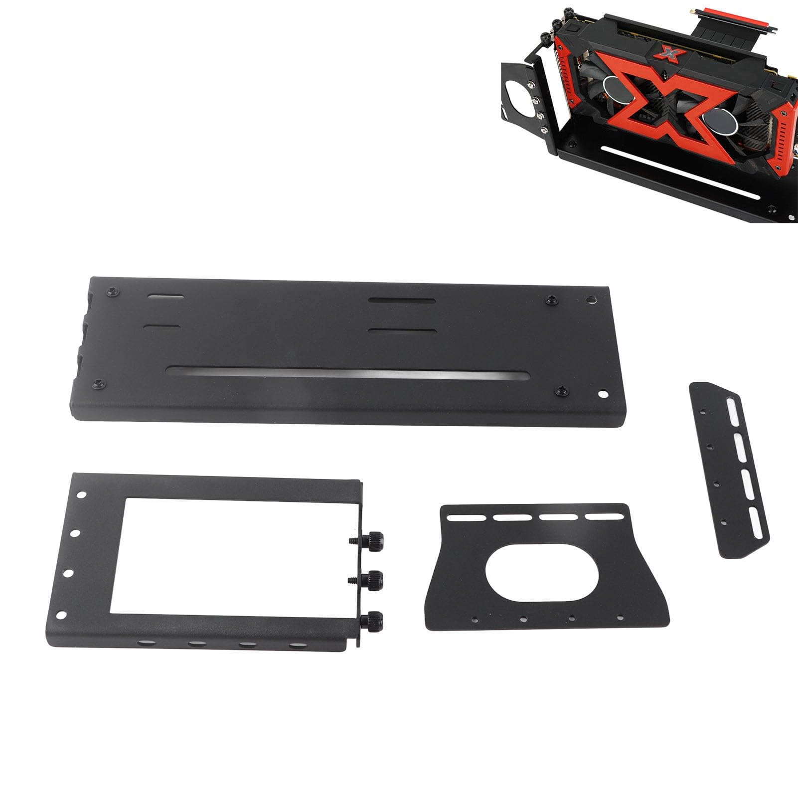 ASHATA Adjustable GPU Bracket, Vertical GPU Mount, Vertical GPU Holder Bracket PCI E 3.0 X16 Graphics Card VGA Support Bracket Holder for ATX PC Case (26 * 8.2 * 12.8 cm) โ image 1