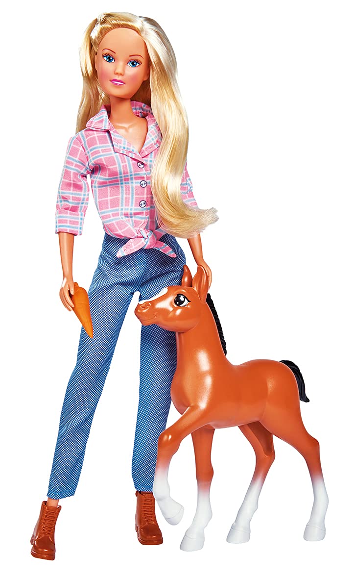 Simba 105733517 Steffi Love Little Horse Doll with Cute Foal and Fun Function, Includes Accessories, 29 cm Toy Doll, Pony, from 3 Years