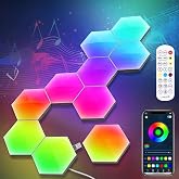 8 Pack Hexagon Light Panels - Smart RGB Hexagon LED Lights Wall Lights with APP & Remote Control Cool Music Sync Gaming Light
