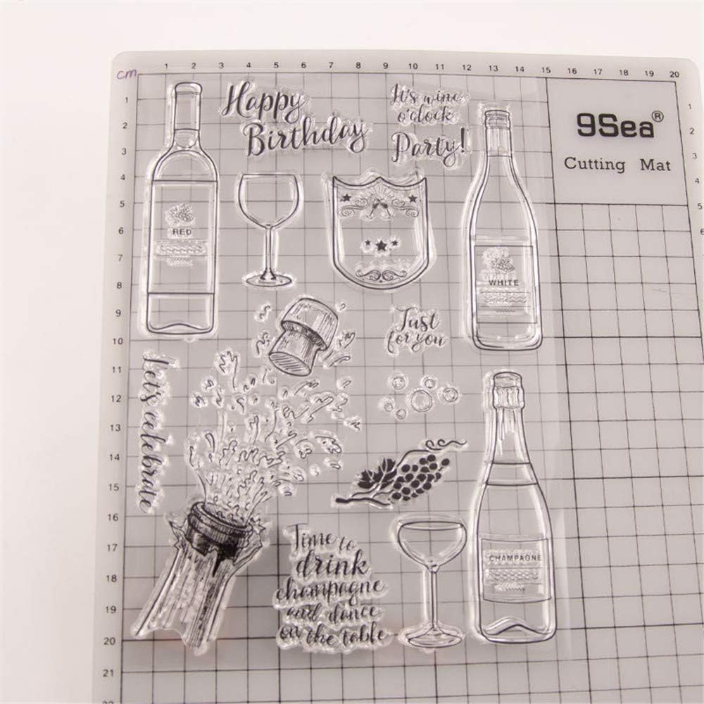 arriettycraft Congratulations Wine Bottle Happy Birthday Party Stamps Rubber Clear Stamp/Seal Scrapbook/Photo Album Decorative Card Making Clear Stamps - Image 3