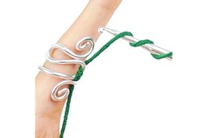 KnjoFly Handmade Crochet Tension Ring, Lefties & Righties Yarn Tension Control Ring,Yarn for Crocheting Crochet Ring,Adjustable Companion Ring, Gift for Mom, Valentines Day Gifts for Her (Silver)