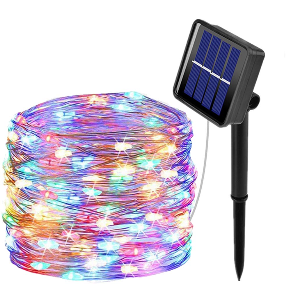 ooklee Solar Powered String Lights,Solar Fairy Lights,10 Meters/ 33Ft 100LEDS / 8 Modes,Waterproof Copper Wire Lighting for Indoor，Outdoor，Wedding，Patio，Home，Garden Decoration