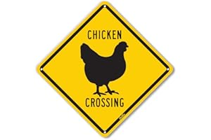SMARTSIGN PetKa Signs and Graphics PKAC-0029-NA_10x10 "Chicken Crossing" Aluminum Sign, 10" x 10", Black on Yellow