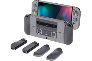 PlayVital AlterGrips Protective Slim Case for Nintendo Switch OLED, Ergonomic Grip Cover for Joycon, Dockable Hard Shell for 