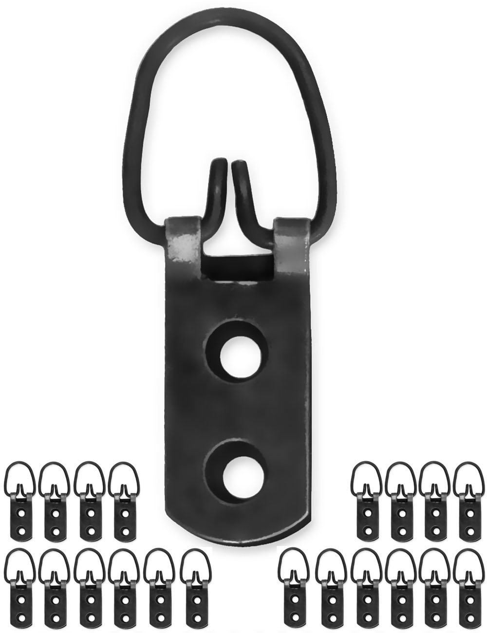 FUXXER® - 20pcs Picture Hooks Hook Eyelets Antique Picture Frame Mirror Painting Antique Design Set of 20 Black