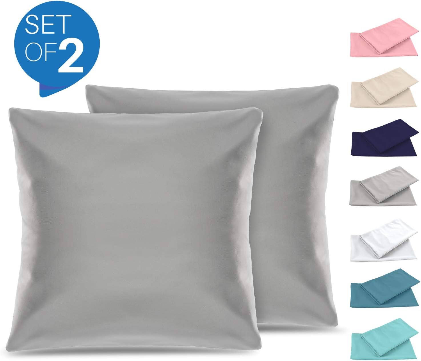 Dreamzie Set Of 2 X Pillowcases 65 X 65 Cm Anthracite Grey